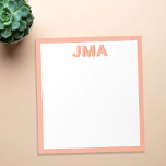 Simple Modern Peach Monogram Notepad<br><div class="desc">Create your own personalized monogram stationery featuring your custom initials or name in modern minimalist typography.</div>