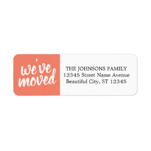 SImple Modern Peach We've Moved Return Address