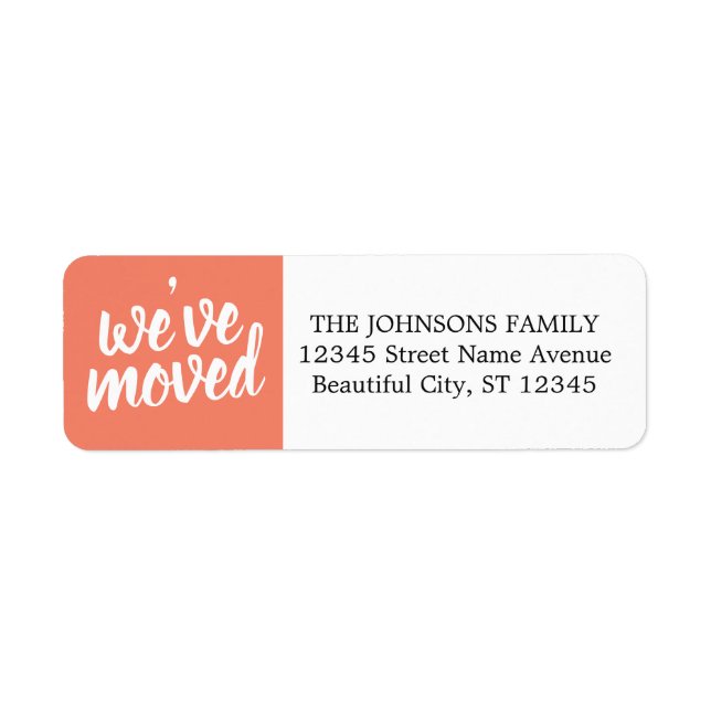 SImple Modern Peach We've Moved Return Address (Front)