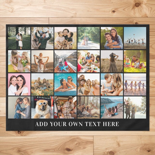 Simple Modern Personalized 24 Photo Collage Tablecloth (Creator Uploaded)