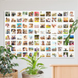 Simple Modern Personalized 96 Photo Collage Canvas Print<br><div class="desc">Create your own personalized photo collage poster featuring 96 of your favourite pictures.</div>