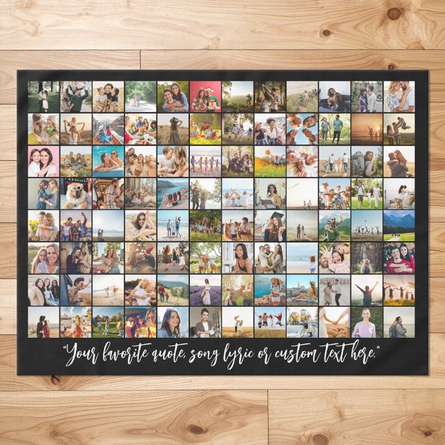 Simple Modern Personalized 96 Photo Collage Tablecloth (Creator Uploaded)