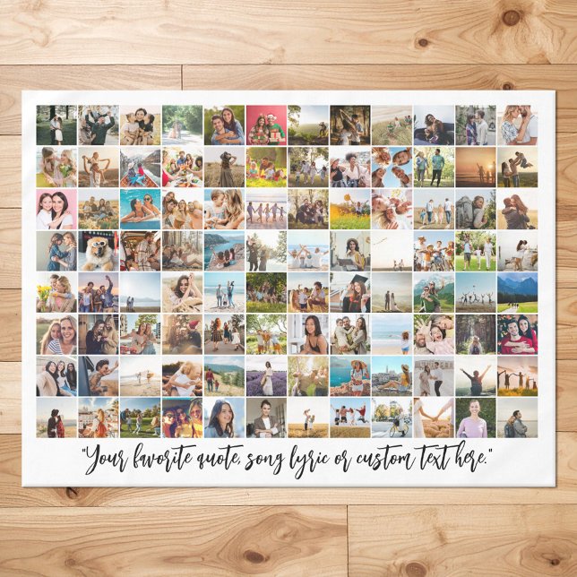 Simple Modern Personalized 96 Photo Collage Tablecloth (Creator Uploaded)