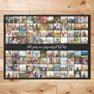 Simple Modern Personalized 96 Photo Collage Tablecloth