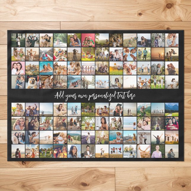 Simple Modern Personalized 96 Photo Collage Tablecloth (Creator Uploaded)