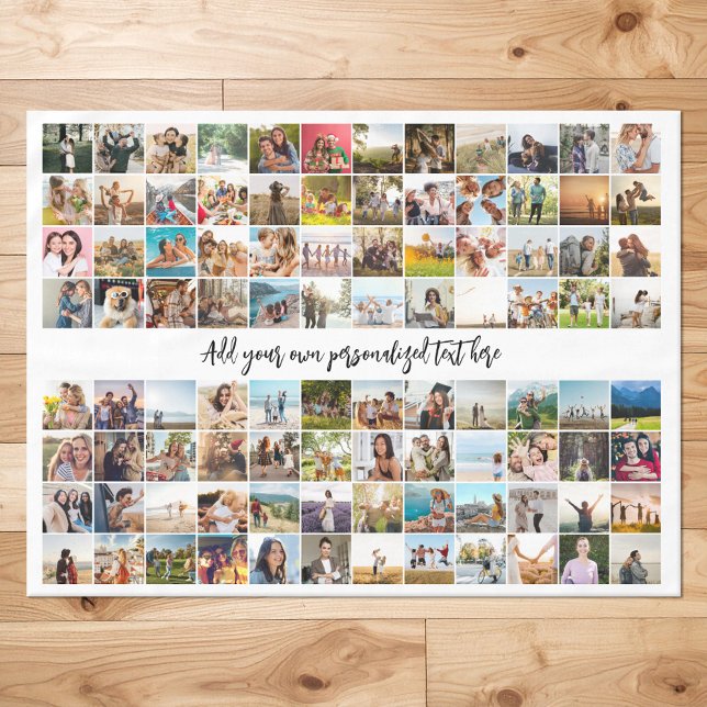 Simple Modern Personalized 96 Photo Collage Tablecloth (Creator Uploaded)