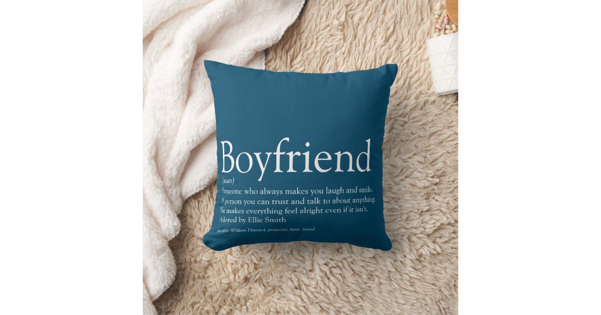 Simple Modern Personalized Boyfriend Definition Throw Pillow Zazzle