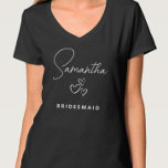 Simple Modern Personalized Bridesmaid Proposal T-Shirt<br><div class="desc">Looking for a chic, trendy, yet simple gift for your Bridesmaids? These modern t shirts are a practical gift that they can use even after your wedding day! All text, including title and script names, can be changed. You can change the title to fit your wedding party! (ex. Bridesmaid, Maid...</div>
