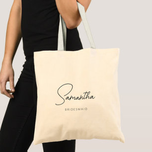 Simple Modern Personalized Bridesmaid Proposal Tote Bag