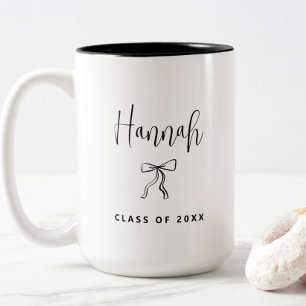 Simple Modern Personalized Class of 2025 Graduatio Two-Tone Coffee Mug