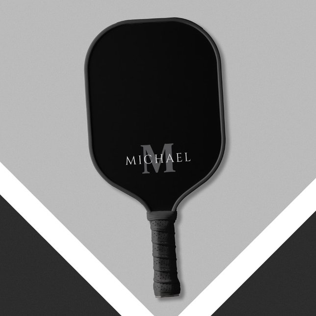 Simple Modern Personalized Name Initial Monogram Pickleball Paddle (Creator Uploaded)