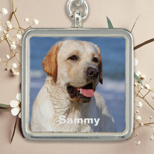 Simple Modern Personalized Pet Dog Family Photo Charm