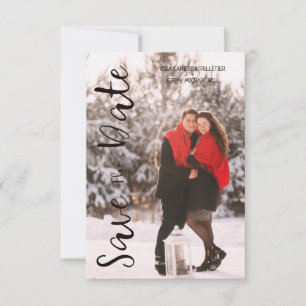 Simple Modern Personalized Photo Engagement Couple