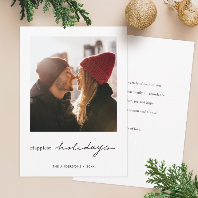 Simple Modern Personalized Photo Holiday Card (Creator Uploaded)