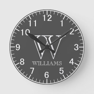 Simple Modern Personalized Round Clock