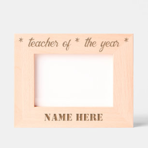Simple Modern Personalized Teacher of the Year Etched Frames