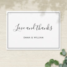 Simple Modern Personalized Thank You Flat Card