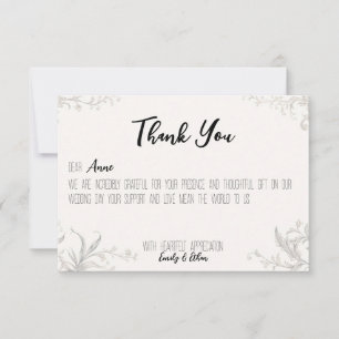 Simple & Modern Personalized Wedding Thank You Car