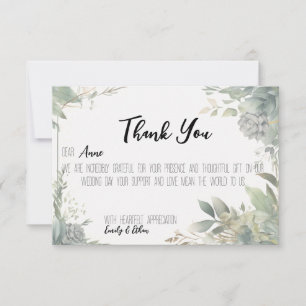 Simple & Modern Personalized Wedding Thank You Car