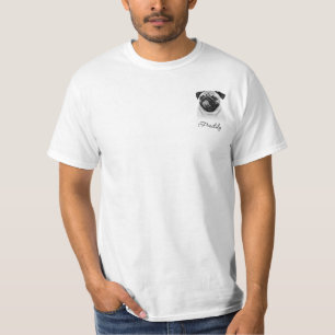 Simple Modern Pet Photo & Name B & W T-Shirt
