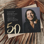 Simple Modern Photo 50th Birthday Invitation<br><div class="desc">Simple Modern Photo 50th Birthday Invitation. Click the edit/personalize button to customize this design.</div>