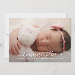 Simple Modern Photo Birth Announcement