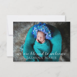 Simple Modern Photo Collage Baby Girl Announcement