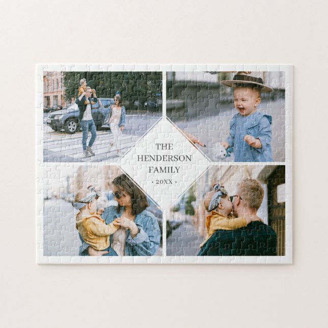 Simple Modern Photo Collage Jigsaw Puzzle (Horizontal)