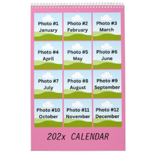 Simple Modern Photo Collage Minimalist Custom 2025 Calendar