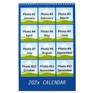Simple Modern Photo Collage Minimalist Custom 2025 Calendar
