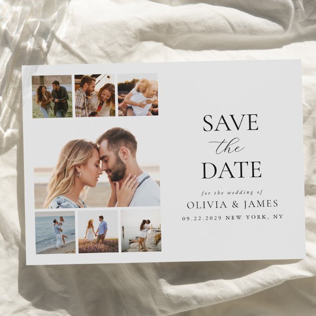 Simple Modern Photo Collage Wedding Save The Date (Creator Uploaded)