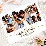 Simple Modern Photo Collage Wedding Save The Date Postcard<br><div class="desc">Simple Modern Photo Collage Wedding Save The Date Postcard</div>