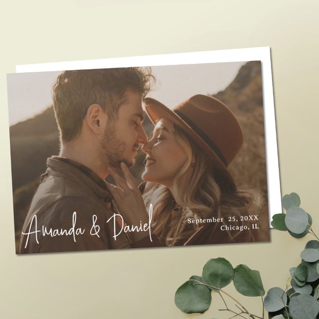 Simple Modern Photo Custom Save the Date Template  (Creator Uploaded)