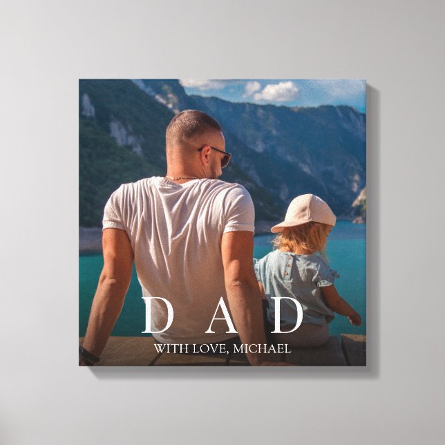 Simple Modern Photo Dad Family Minimalist Custom Canvas Print (Front)