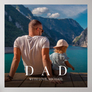 Simple Modern Photo Dad Family Minimalist Custom Poster