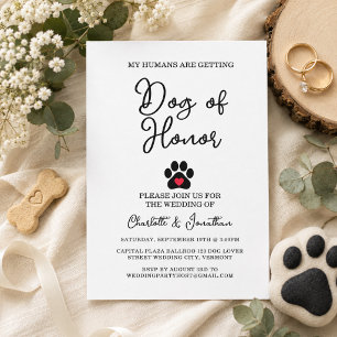 Simple Modern Photo Dog Lover Pet Wedding Invitation
