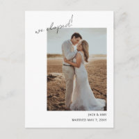 Simple Modern Photo Eloped Wedding Announcement 
