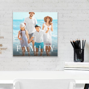 Simple Modern Photo Family Minimalist Custom Canvas Print
