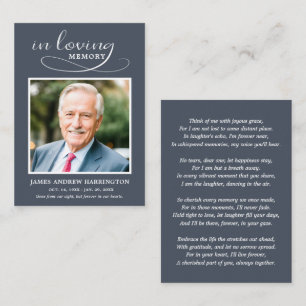 Simple Modern Photo Funeral Card