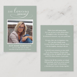 Simple Modern Photo Funeral Card