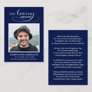 Simple Modern Photo Funeral Card