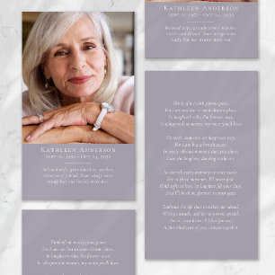 Simple Modern Photo Funeral Prayer Card