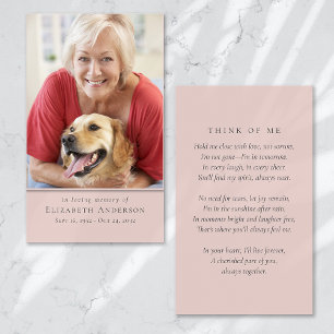 Simple Modern Photo Funeral Prayer Card