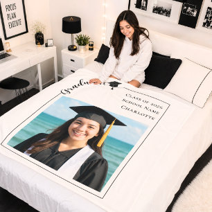 Simple modern photo Graduate Fleece Blanket