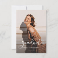 Simple Modern Photo Graduation Announcement