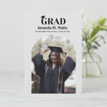 Simple Modern Photo Graduation Announcement