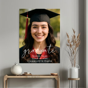Simple modern photo Graduation Party welcome Poster
