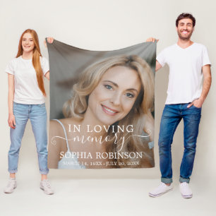 Simple Modern Photo Memorial Keepsake  Fleece Blanket