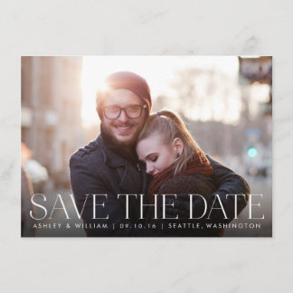 Simple Modern Photo Save the Date Card