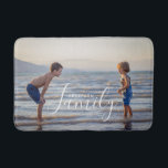Simple Modern Photo Template Custom Family Name Bath Mat<br><div class="desc">Simple Modern Photo Template Custom Family Name Bath Mat features your favourite photo with your personalized family name. Makes a fantastic gift for Christmas,  birthday,  anniversary,  Mother's Day,  Father's Day,  Grandparents Day and more. Personalize by editing the text in the text box provided. Designed by ©Evco Studio www.zazzle.com/store/evcostudio</div>